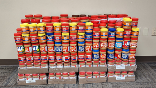Stacks of peanut butter